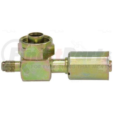 Four Seasons 12821 90° Female O-Ring Short Drop with R12 Service Port, Steel, Std. Dia. Beadlock