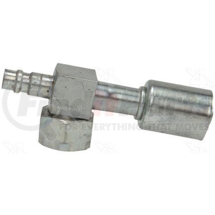 Four Seasons 14820 90° Female O-Ring Short Drop with R134a Service Port, Steel, Standard Diameter Beadlock A/C Fitting