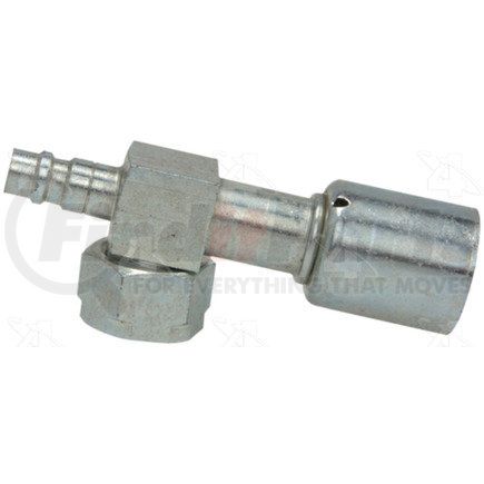 Four Seasons 14822 90° Female O-Ring Short Drop with R134a Service Port, Stl, Std. Dia. Beadlock