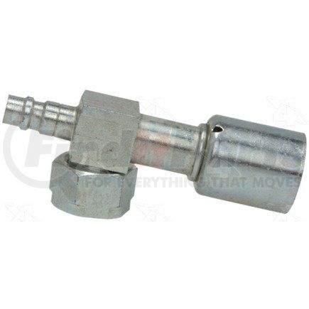 Four Seasons 14822 90° Female O-Ring Short Drop with R134a Service Port, Steel, Standard Diameter Beadlock A/C Fitting