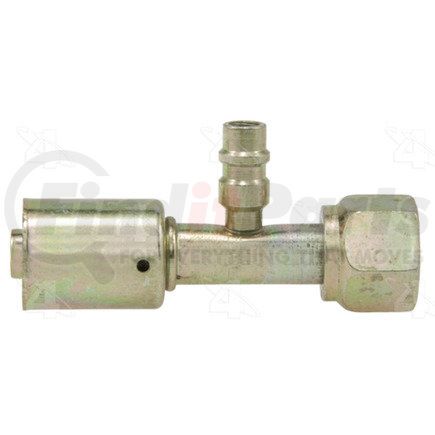 Four Seasons 14970 Straight Female O-Ring Long Pilot with R134a Service Port, Steel, Standard Diameter Beadlock A/C Fitting