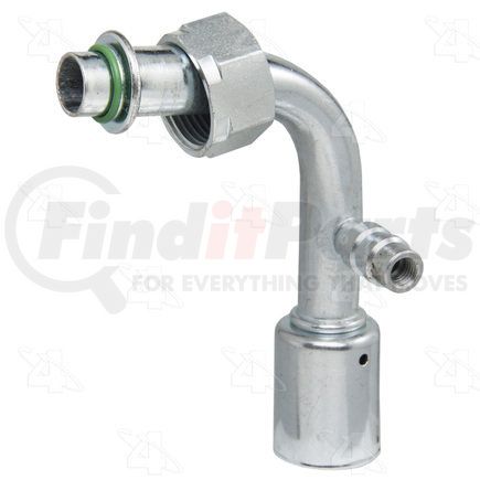 Four Seasons 18970 90° Female O-Ring Long Pilot w/ R134a Service Port (side), Stl, Std Dia Bdlck