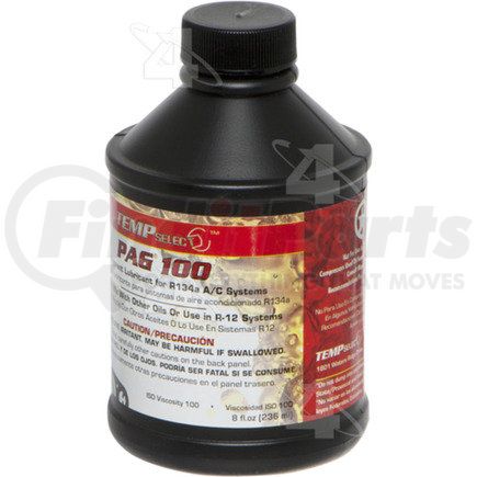 FOUR SEASONS 59002 - refrigerant oil - 8 oz. bottle premium pag 100 oil without dye | 8 oz. bottle premium pag 100 oil w/o dye | r134a refrigerant oil