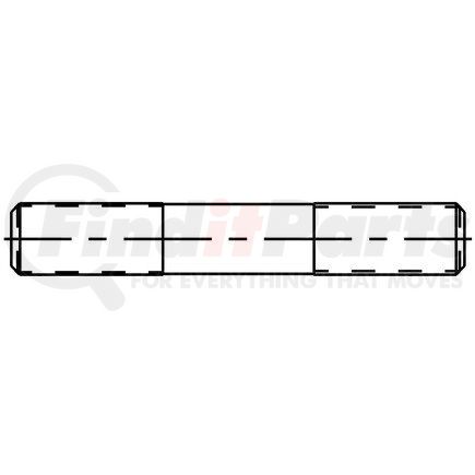 ConMet 10023544 Wheel Hub Stud - Right, 3/4 in. x 3.22 in., Style 'K', Double-Ended Stud, Smooth Shank