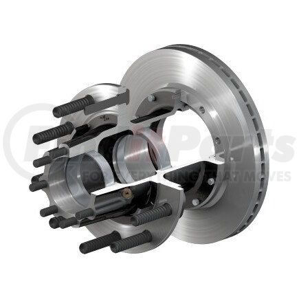 ConMet 10082913 Disc Brake Rotor and Hub Assembly - Flat Rotor, Iron Hub, 2.19 in. Stud, Steel Wheels
