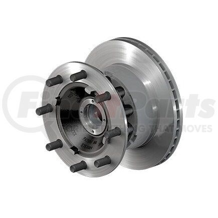 ConMet 10082919 Disc Brake Rotor and Hub Assembly - Front, Hat Section Rotor, Iron Hub, 2.60 in. Stud, Aluminum Wheels