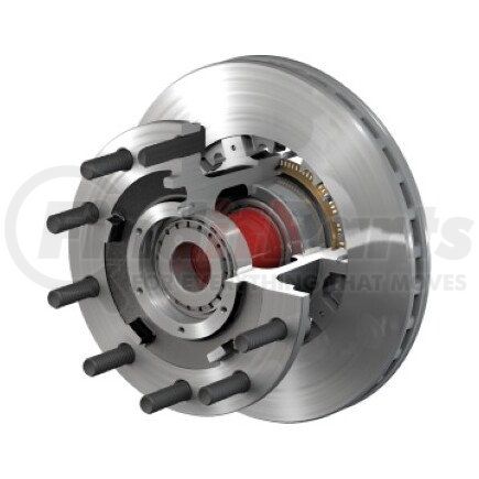 ConMet 10083147 Disc Brake Rotor and Hub Assembly - Front, Splined Rotor, Iron Hub, 2.56 in. Stud, Aluminum Wheels