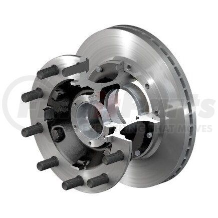 ConMet 10083062 Disc Brake Rotor and Hub Assembly - Front, Flat Rotor, Iron Hub, 2.60 in. Stud, Aluminum Wheels