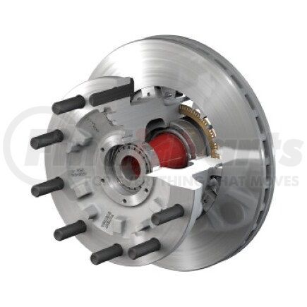 ConMet 10083208 Disc Brake Rotor and Hub Assembly - Front, Splined Rotor, Aluminum Hub, 2.14 in. Stud, Steel Wheels