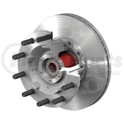 ConMet 10083213 Disc Brake Rotor and Hub Assembly - Front, Flat Rotor, Aluminum Hub, 2.11 in. Stud, Steel Wheels