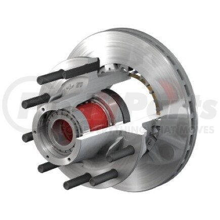 ConMet 10083395 Disc Brake Rotor and Hub Assembly - Splined Rotor, Aluminum Hub, 2.56 in. Stud, Steel Wheels