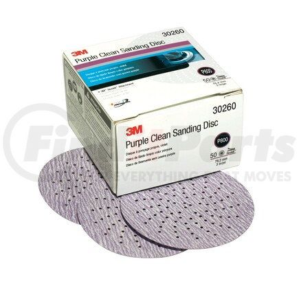 3M 30260 Purple Clean Sanding Hookit™ Disc, 3 in, P800, 50 discs per box