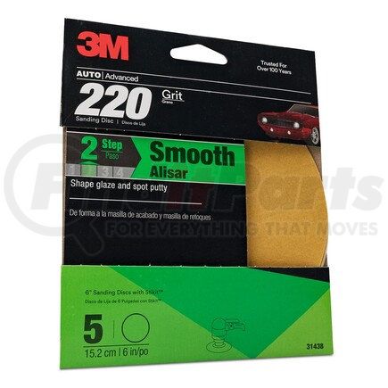 3M 31438 Stikit™ Gold Disc 31438, 6", P220A, 5 discs/pack