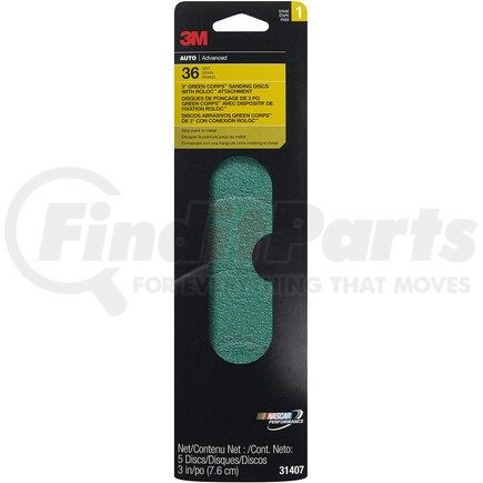 3M 31407 Green Corps™ Roloc™ Disc 31407, 3", 5 discs/pack