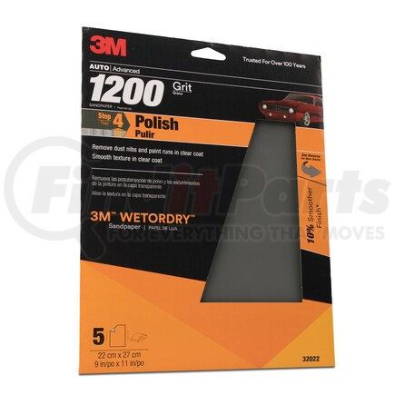 3M 32022 Imperial™ Wetordry™ Sheet 32022, 9" x 11", 1200, 5 sheets/pack