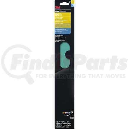 3M 32220 Green Corps™ Production Resin Sheet 32220, 2 3/4" x 17 1/2", 80D, 5 sheets/pack