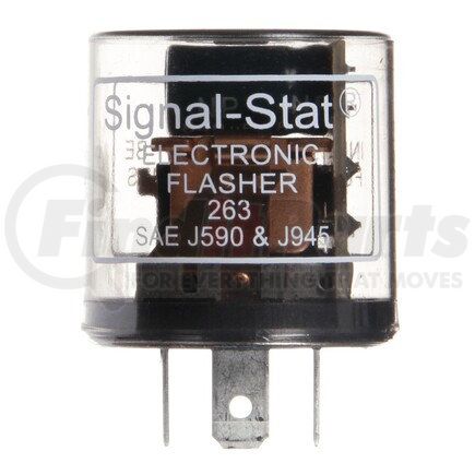 TRUCK-LITE 263 - signal-stat flasher module - 10 light electro-mechanical, plastic, 60-120fpm, 3 blade terminals, 12v | 10 light electro-mechanical, 60-120fpm, flasher module, 12v | multi-purpose flasher