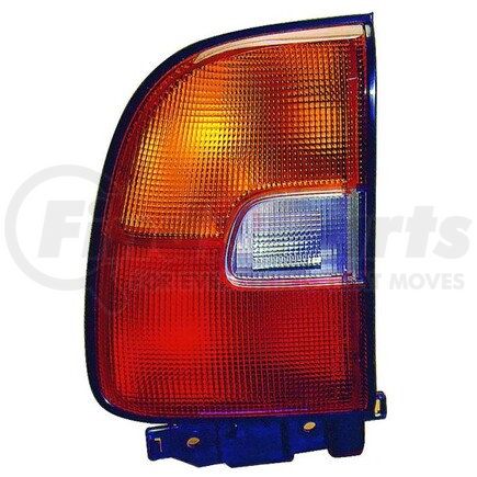 DEPO 212-1999L-UQ Tail Light, LH, Chrome Housing, Red/Amber Lens
