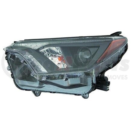 DEPO 312-11AGL-AC7 Headlight, LH, Assembly, Halogen, North America Built, with Black Bezel, Composite