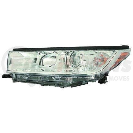 DEPO 312-11ASL-AS1 Headlight, LH, Assembly, Chrome Bezel, without Smoked Chrome Accent/LED Daytime Running Light