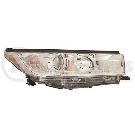 DEPO 312-11ASR-AS1 Headlight, RH, Assembly, Chrome Bezel, without Smoked Chrome Accent/LED Daytime Running Light