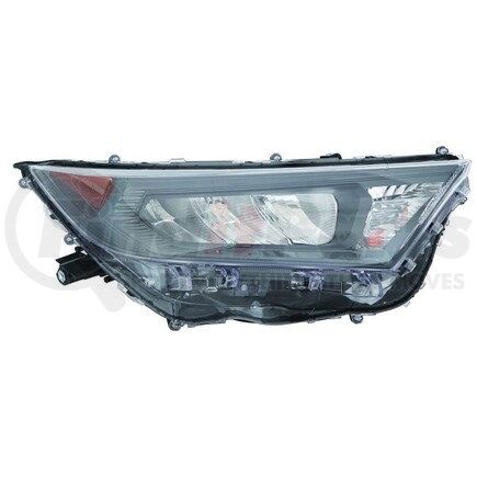 DEPO 312-11BER-AC2 Headlight, RH, Black Housing, Clear Lens, LED, with Black Bezel, CAPA Certified