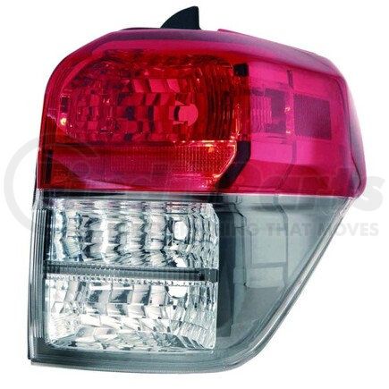 DEPO 312-19A5R-UC2 Tail Light, RH, Chrome Housing, Red/Clear Lens, CAPA Certified