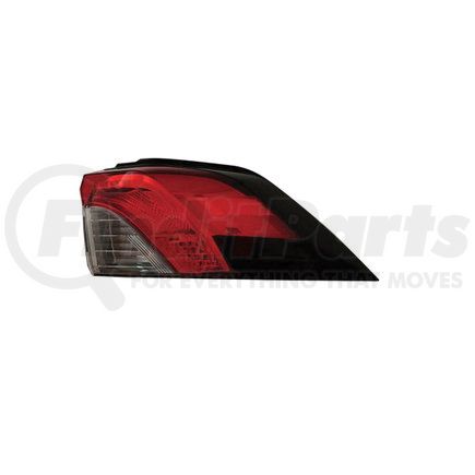 DEPO 312-19AZR-AS Tail Light, RH, Outer, Body Mounted, Black/Chrome Housing, Red/Clear Lens, LED
