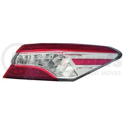 DEPO 312-19ATR-ACV Tail Light, RH, Outer, Chrome Housing, Red/Clear Lens, CAPA Certified
