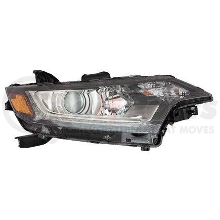 DEPO 314-1149R-AC2 Headlight, RH, Black/Chrome Housing, Clear Lens, with Projector, without LED, CAPA Certified