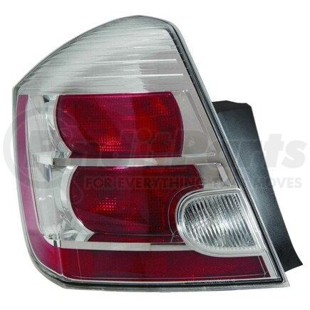 DEPO 315-1958L-ASN1 Tail Light, LH, Chrome Housing, Red/Clear Lens, with Bright Bezel