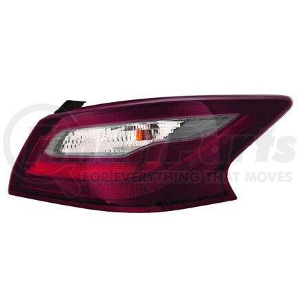 DEPO 315-1987R-AC6 Tail Light, RH, Outer, Black/Chrome Housing, Red/Clear Lens, CAPA Certified
