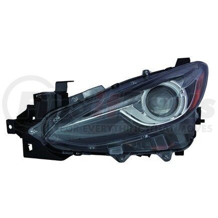 DEPO 316-1151LMUSHM2 Headlight, LH, Lens and Housing, Black/Chrome Housing, Clear Lens, with Projector