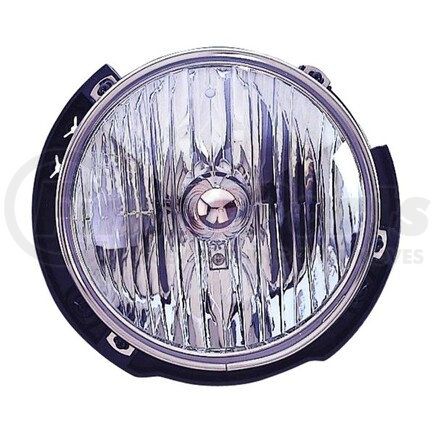 DEPO 333-1181R-AS Headlight, RH, 7", Round, Composite, Chrome Housing, Clear Lens, H13 Bulb, High/Low Beam, without Leveler Motor, Standard Line, without Wiring Harness