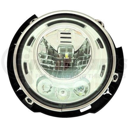 DEPO 333-1187R-AS Headlight, RH, 7", Round, LED Beam, Chrome Housing, Clear Lens, High/Low Beam, Standard Line