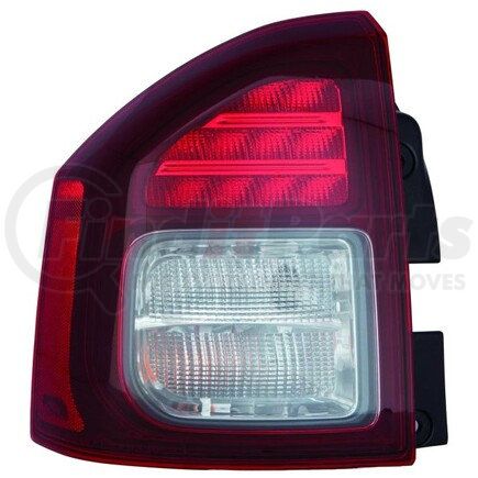 DEPO 333-1964L-ACN Tail Light, LH, Black/Chrome Housing, Red/Clear Lens, LED, CAPA Certified