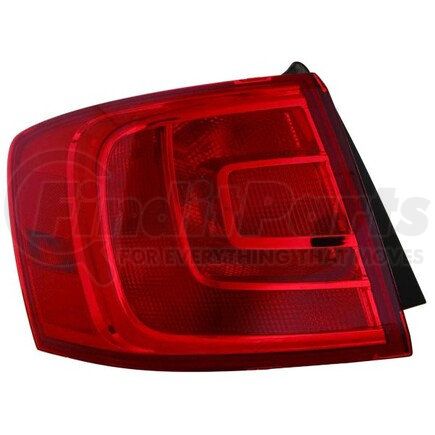 DEPO 341-1931L-AS Tail Light, LH, Outer, Body Mounted, Chrome Housing, Red Lens, without Smoked Tint, with Bulb, Plastic, without Mounting Hardware