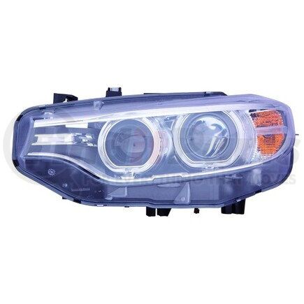 DEPO 344-1130LMUSHM2 Headlight, LH, Lens and Housing, Black/Chrome Housing, Clear Lens, with Halo, with Projector
