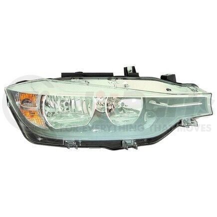 DEPO 344-1161R-AS2 Headlight, RH, Lens and Housing, Black Housing, Clear Lens, without Logo, Plastic