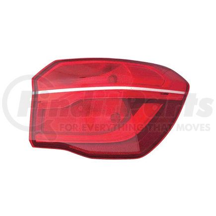 DEPO 344-1923R-AC Tail Light, RH, Outer, Black/Chrome Housing, Red Lens, Fiber Optic, LED, CAPA Certified