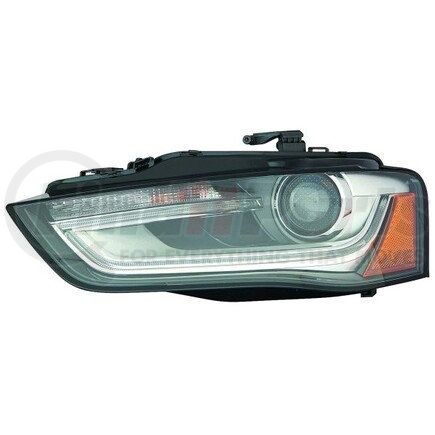 DEPO 346-1124LMUSHM2 Headlight, LH, Lens and Housing, Black/Chrome Housing, Clear Lens, with LED DRL Bar, with Projector, without HID Bulbs and Ballasts