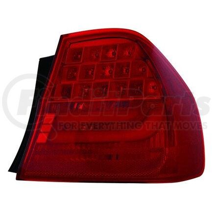 DEPO 444-1950R-AS Tail Light, RH, Outer, Body Mounted, Chrome Housing, Red Lens, Fiber Optic, LED
