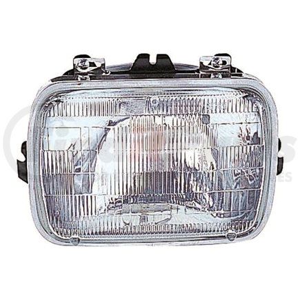 DEPO P-H001H Headlight, 7 x 6", Rectangular, Sealed Beam, Chrome Housing, Clear Lens, Non-CAPA Lamp, CAPA Certified