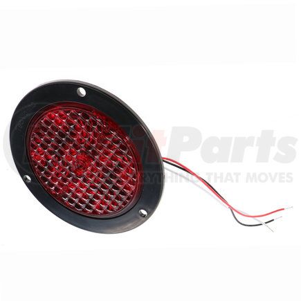 Tecniq T40RRFP1 Stop/Turn/Tail Light, T40 Series, 4" Round, Red Lens, Flange Mount, with Pigtail