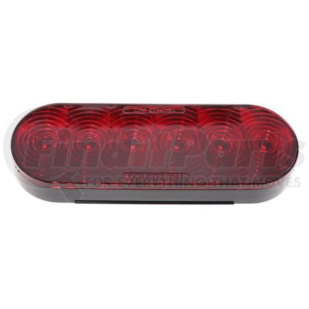 Tecniq T66RR0T1 Stop/Turn/Tail Light, 6" Oval, 6 LED, Grommet Mount, Red Lens, Tri-Pole, T66 Series