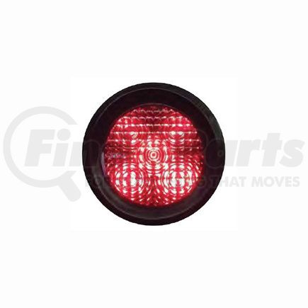 Tecniq T40RR0A1 Stop/Turn/Tail Light, T40 Series, 4" Round, Red Lens, Grommet Mount, Amp Connector