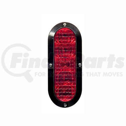 Tecniq T61RCHP1 Stop/Turn/Tail Light, 6" Oval, Hi Visibility, Red, Horizontal, Surface Mount, Clear Lens, Pigtail Connector, T61 Series