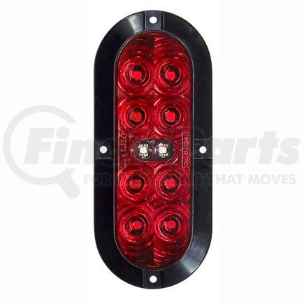 Tecniq T70RWSP1 Stop/Turn/Tail/Reverse Light, 6" Oval, Red Lens, Surface Mount, Pigtail Connector, T70 Series