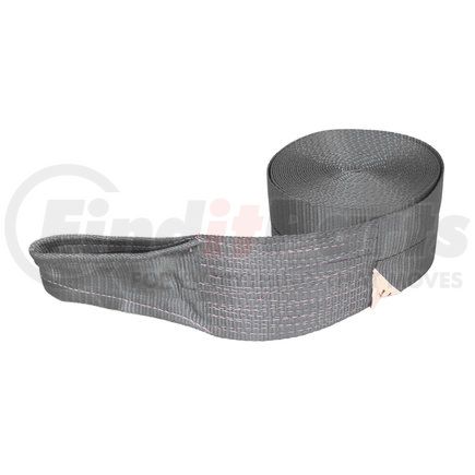 Quality Chain CC4305SLG Winch Strap, 4" x 30', with Sewn Loop, Gray