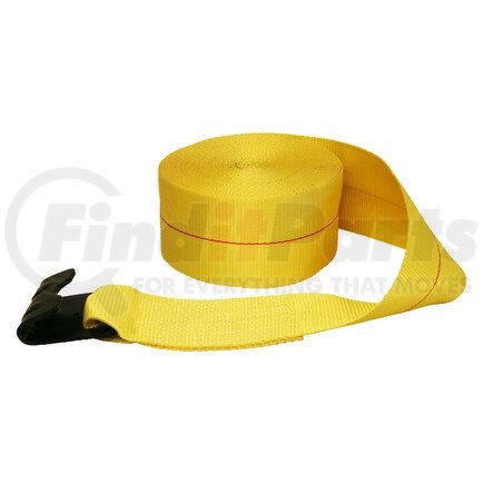 Quality Chain CC4505FH Winch Strap, 4" x 50', with Flat Hook